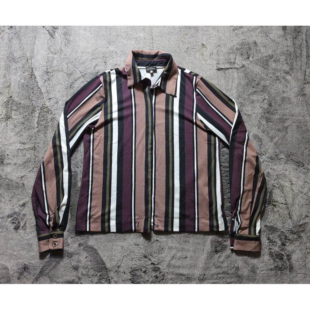 Buckle Black Long Sleeve Button Up Shirt Women's Size XS Striped